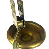 Brass and copper brass ashtray art nouveau Daalderop Tiel Holland 1930-1940