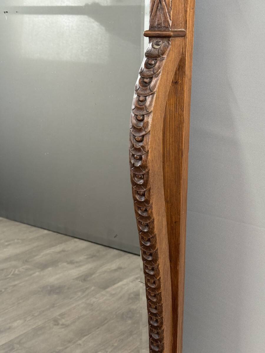 Large carved wooden mirror, late 19th century