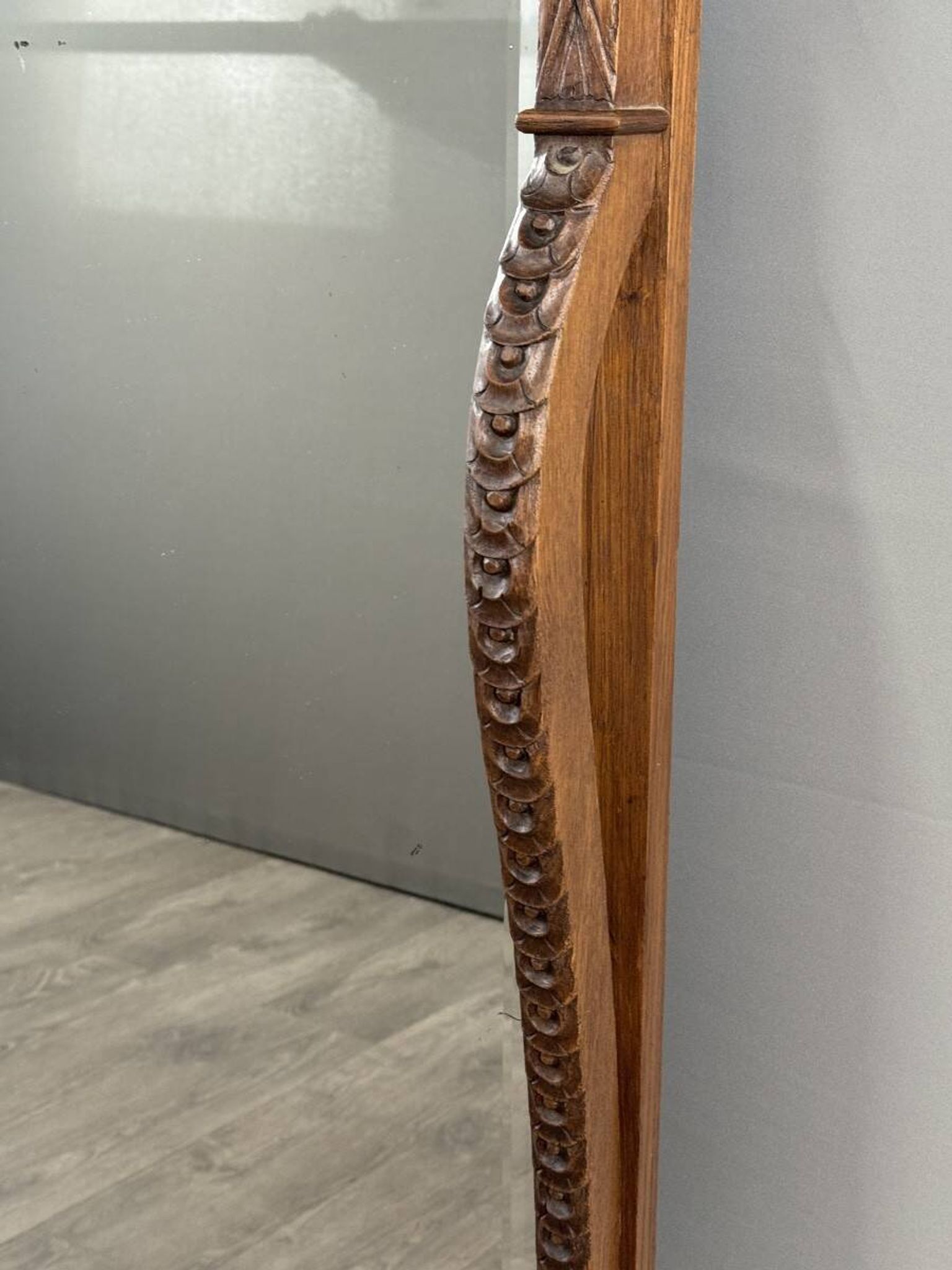 Large carved wooden mirror, late 19th century
