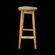 Antique solid wood bar stool – 6.612 kg – 1970s