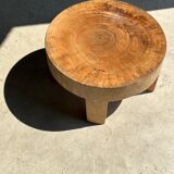 Quadripod coffee table in solid wood monoxyl natural color (dark)