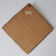 Vintage mirror in handwoven raffia Art Monique 1970s