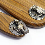 Set for office "Masriera" in silver and exotic wood, mid-century