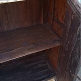 Old and deep wooden wardrobe