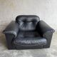 De Sede DS-101 Black Leather Lounge Chair — Swiss Handmade Mid-Century Armchair