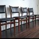 Set of 4 vintage dining chairs in Rosewood and leatherette , 1960s
