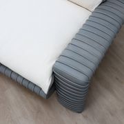 Vintage 3-seater sofa by Marzio Cecchi in ribbed leather 1970s