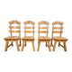 Dutch Brutalist Dining Chairs with Ladder Backrests in Oak, 1960s, Set of 4