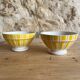Lot de 2 anciens bols à facettes Digoin
