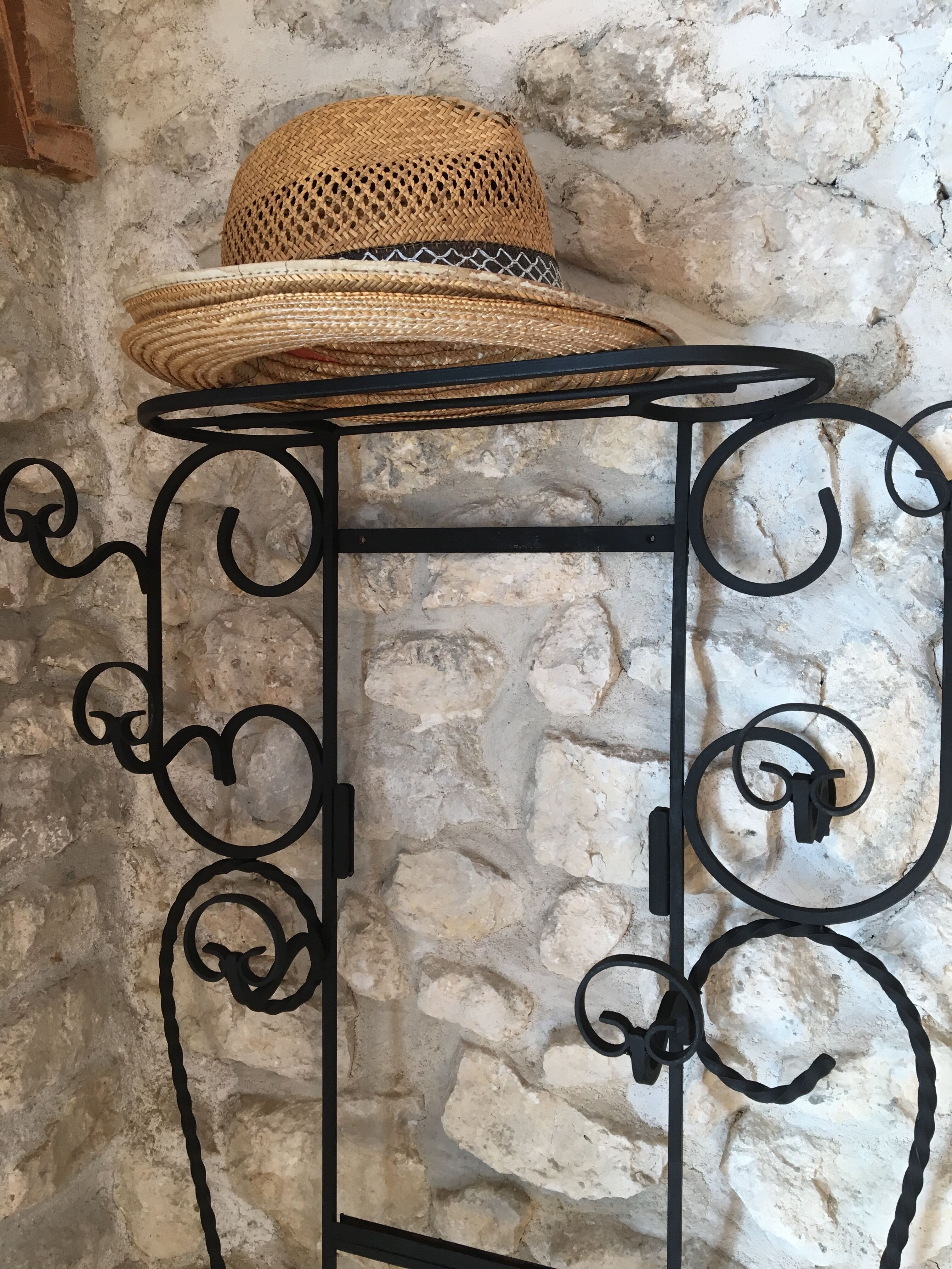 Black wrought iron coat racks