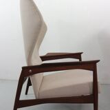 Set of Two Danish Adjustable Wingback Lounge Chairs in Teak by Ib Kofod Larsen