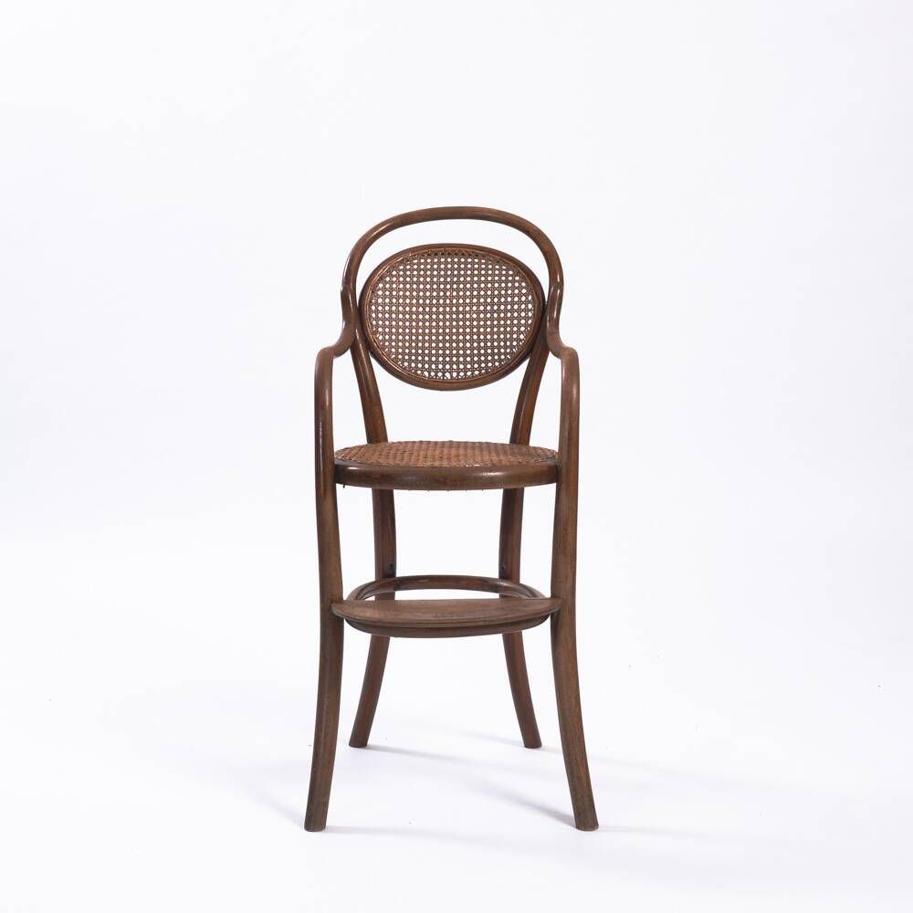 Antique set of Michael Thonet wicker and bentwood childrens chairs, 2