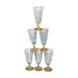Set of 5 glasses with liqueur george Sand bistro ancient antique France