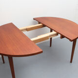 1960s extendible  round dining table in teak