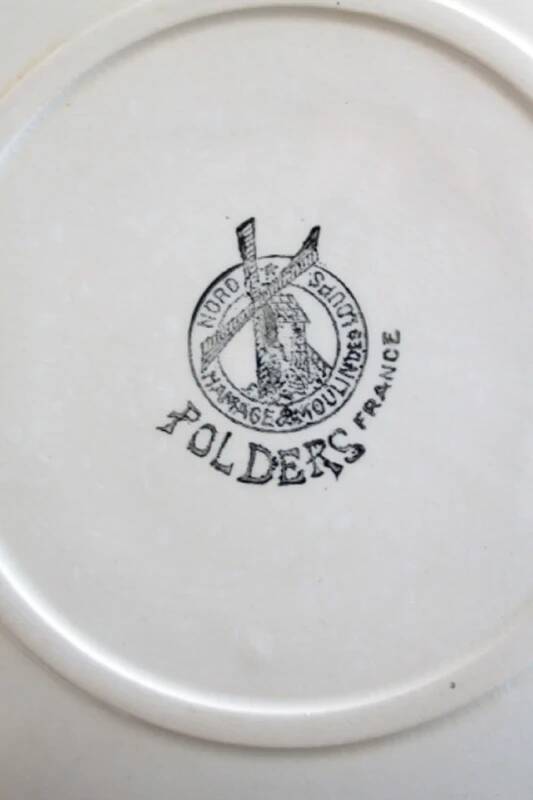 6 antique French dessert plates, Moulin des Loups, 4067