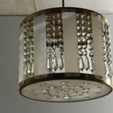 Crystal Glass and Brass Pendant by Jablonecké Sklárny