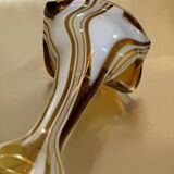 Murano vase 1960 ochre and white
