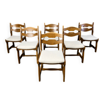 Vintage brutalist dining chairs, set of 6 - 1960s