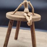 Cowhide egg tripod stool