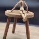 Cowhide egg tripod stool
