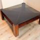 Scandinavian coffee table Mobelintarsia – Rosewood & smoked glass – 1960s