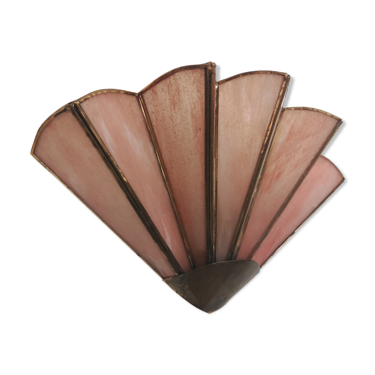 Pink opaline fan wall light