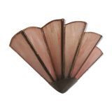 Pink opaline fan wall light