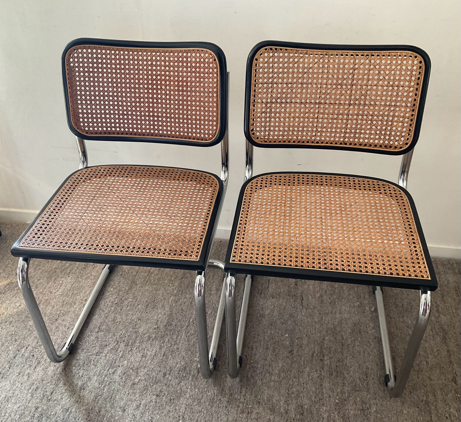 Series of 2 chairs Marcel Breuer Cesca B32