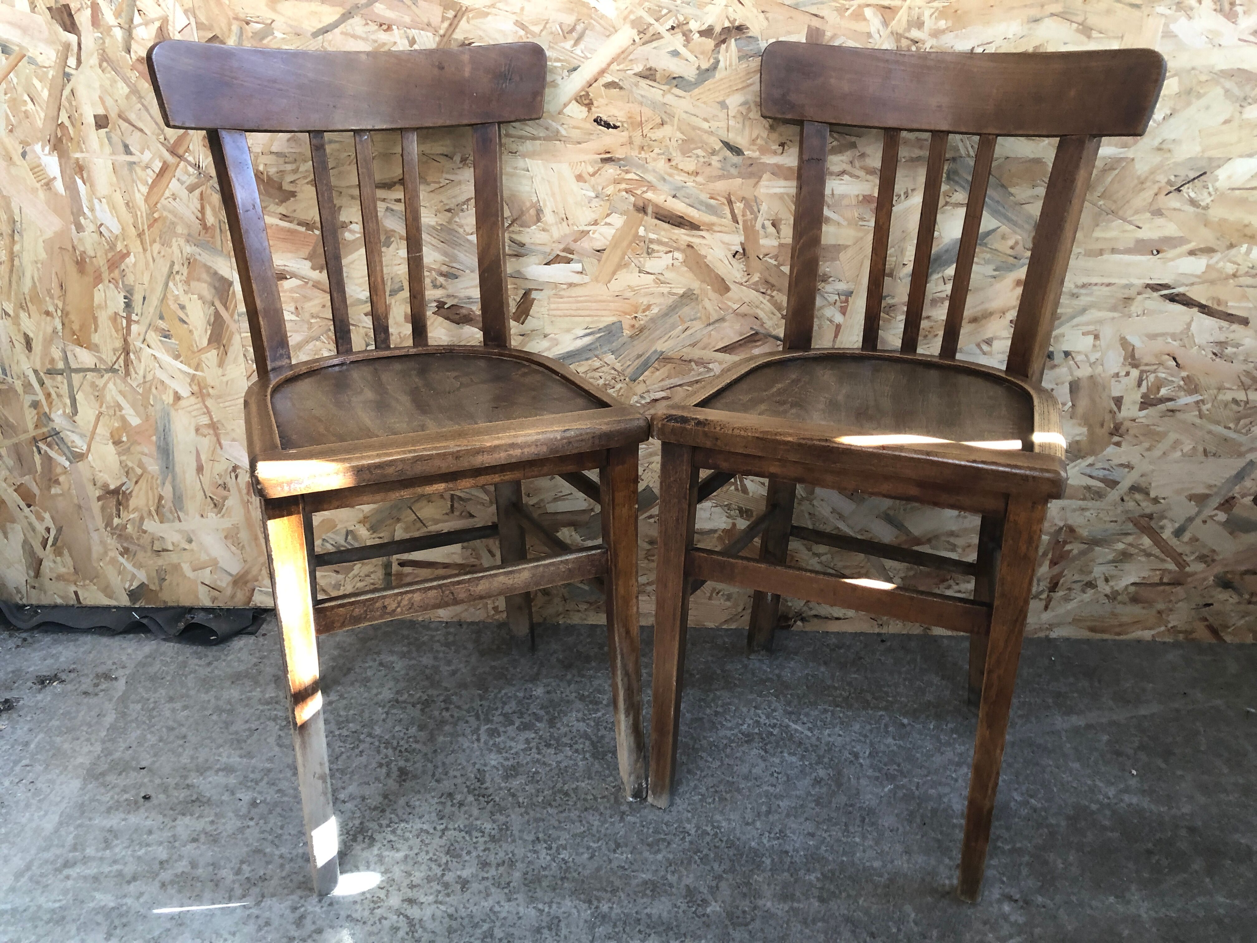 Pair chair bistro vintage wood