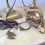 Pair of art deco style "up and down" swan neck desk lamps