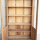 Vintage glass-fronted oak bookcase