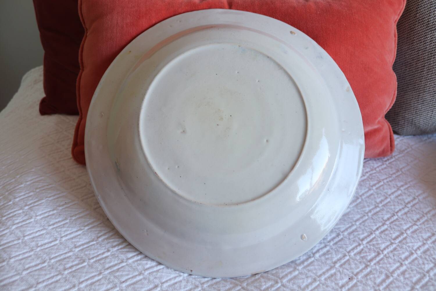 Large old ceramic and rose dish