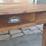 Farm table coffee table with drawers