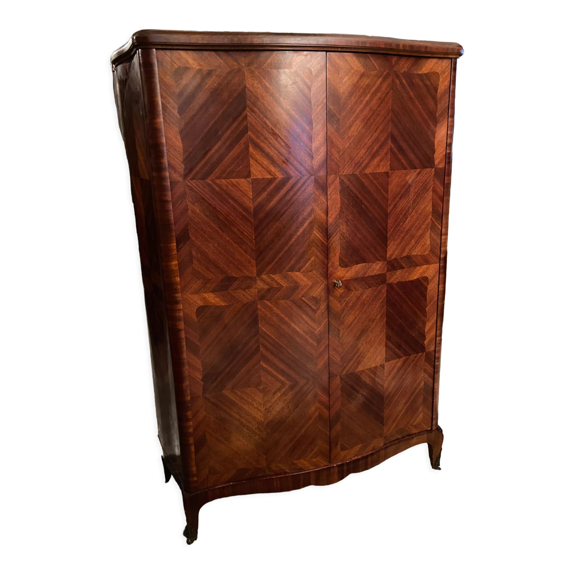 Domed wardrobe with Louis XV style inlaid decoration