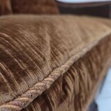 1930-35s, Danish 3-seater sofa, furniture velour, furniture mesh, ash wood.