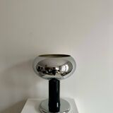 Vintage table lamp, chrome and black lacquered metal, Italy 1960