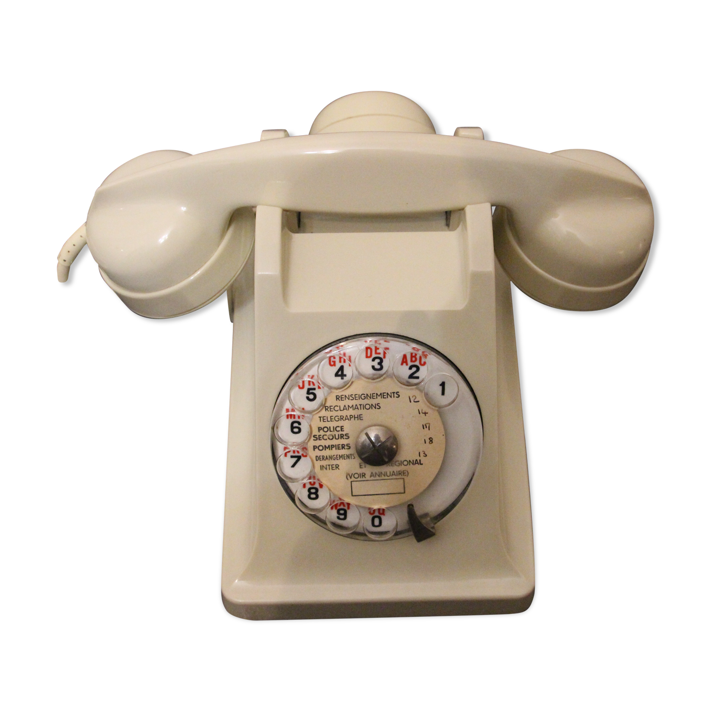 Ericsson U43 phone in bakelite ivory 60's