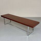 Antique and XXL Italian design coffee table from the 70s, rosewood veneer