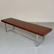 Antique and XXL Italian design coffee table from the 70s, rosewood veneer