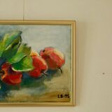 Mid-20th century original still life oil on canvas – apples