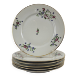 6 flat plates with cornflower decoration