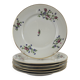 6 flat plates with cornflower decoration