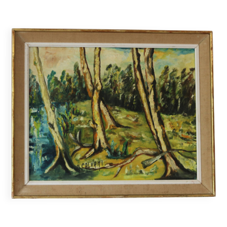 Vintage landscape painting