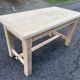 Renovated farmhouse table in solid oak wood and veneer, 135cm.