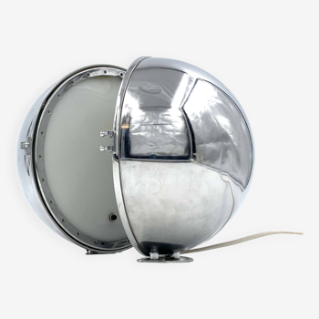 Space age chromed spherical table lamp, Italy, 1970s