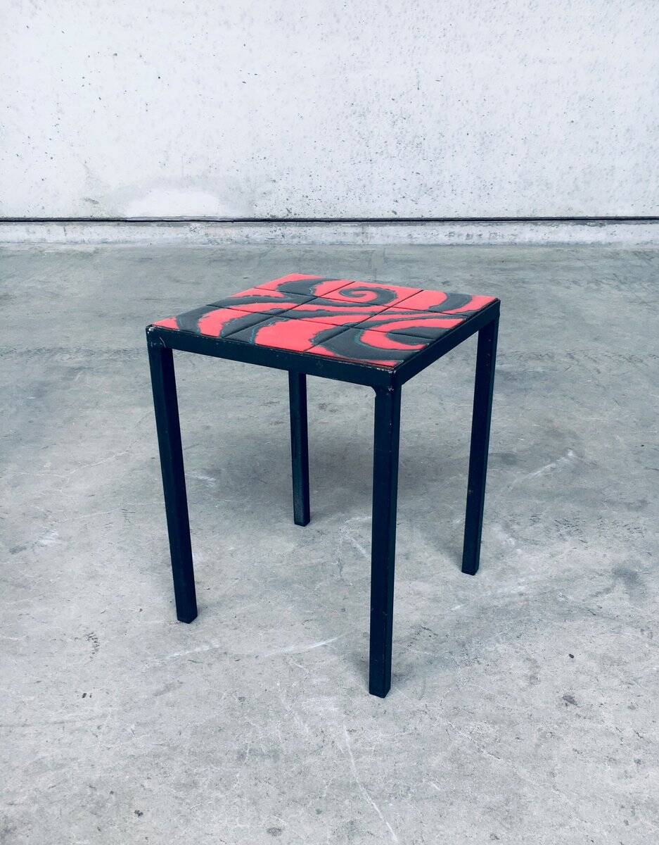 Ceramic Top Side Table, Belgium, 1960s