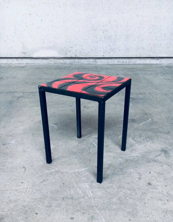 Ceramic Top Side Table, Belgium, 1960s