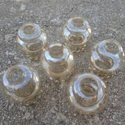 Lot de 6 globes en verre ambré
