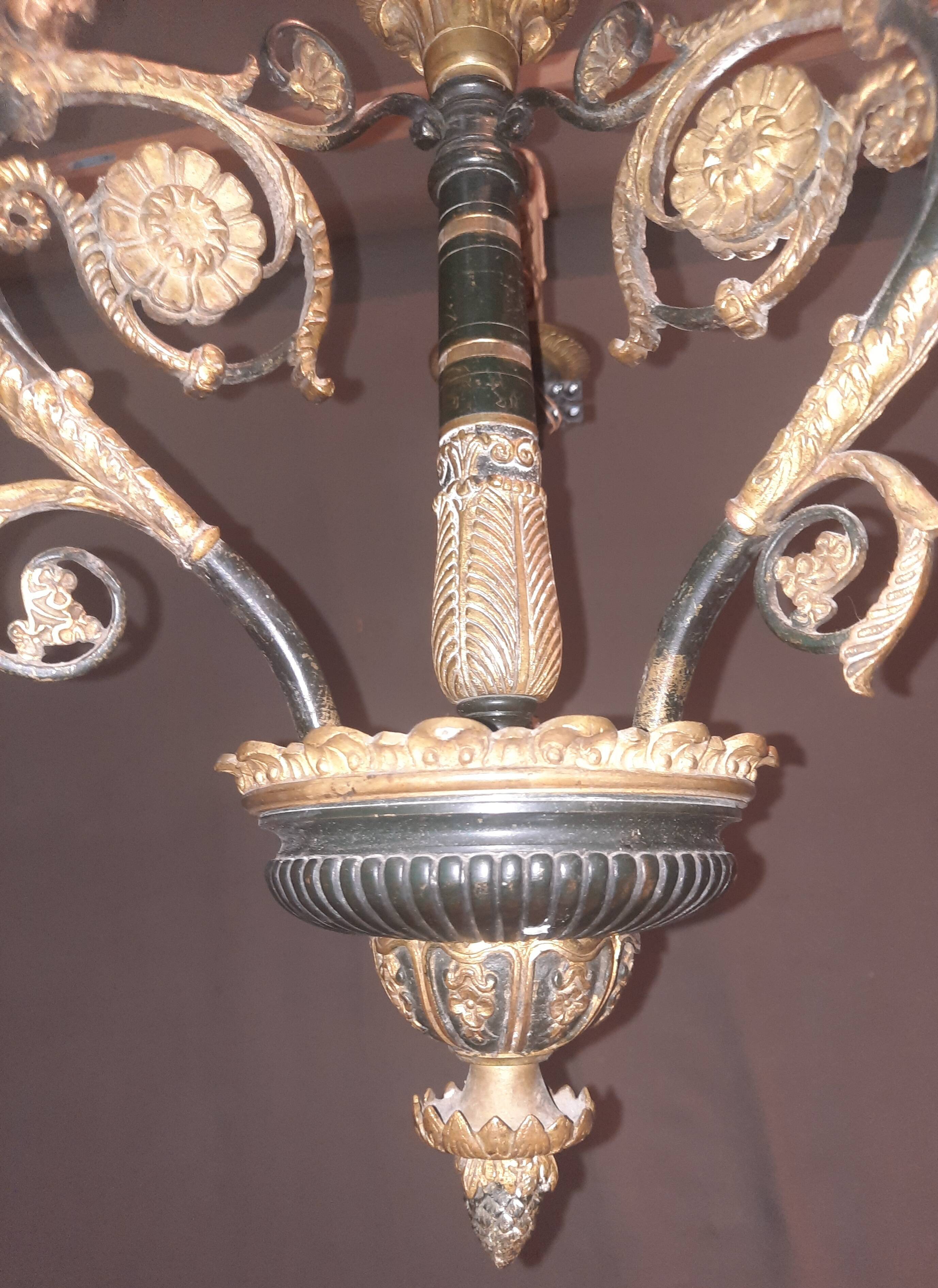 Restoration bronze chandelier