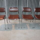 Lot of 4 vintage brown chairs